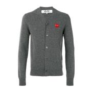 V-Hals Knoop Cardigan Comme des Garçons Play , Gray , Heren