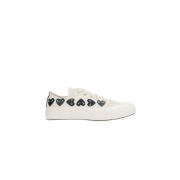 Witte lage sneakers met Filip Pagowski hartprint Comme des Garçons Pla...