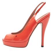 Pre-owned Leather heels Gucci Vintage , Orange , Dames