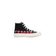 Zwarte hoge sneakers met hartprint Comme des Garçons Play , Black , Da...