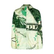 Lichtgewicht Jas met Moschino Print Moschino , Green , Heren