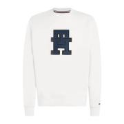 Heren Monogram Sweatshirt Tommy Hilfiger , White , Heren