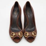 Pre-owned Leather heels Gucci Vintage , Brown , Dames