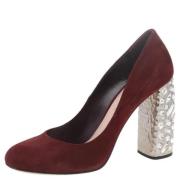 Pre-owned Suede heels Miu Miu Pre-owned , Red , Dames