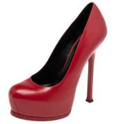 Pre-owned Leather heels Yves Saint Laurent Vintage , Red , Dames