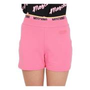 Roze Logo Elastische Taille Dames Shorts Moschino , Pink , Dames