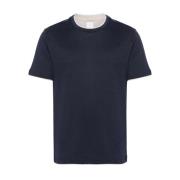 Italiaans Katoenen T-Shirt Eleventy , Blue , Heren