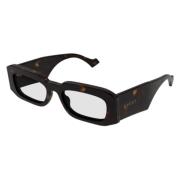 Rechthoekige optische bril in Havana Gucci , Brown , Unisex