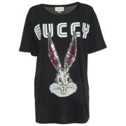 Pre-owned Cotton tops Gucci Vintage , Black , Dames