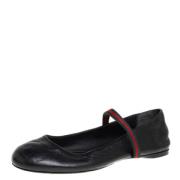 Pre-owned Leather flats Gucci Vintage , Black , Dames