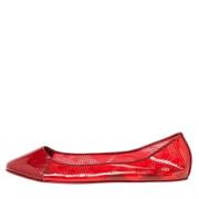 Pre-owned Leather flats Burberry Vintage , Red , Dames