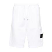 Witte Shorts met Zakken en Elastische Taille Stone Island , White , He...