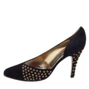 Pre-owned Suede heels René Caovilla Pre-owned , Black , Dames