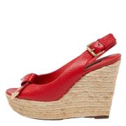 Pre-owned Leather heels Louis Vuitton Vintage , Red , Dames