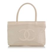 Pre-owned Leather totes Chanel Vintage , White , Dames