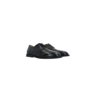 Zwarte Leren Derby Schoenen Marsell , Black , Dames