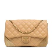 Pre-owned Leather shoulder-bags Chanel Vintage , Beige , Dames