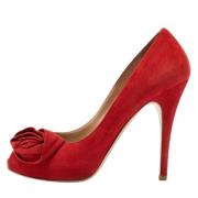 Pre-owned Suede heels Valentino Vintage , Red , Dames