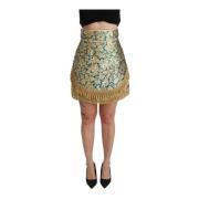 Gouden en blauwe hoge taille rok Dolce & Gabbana , Yellow , Dames