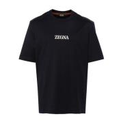 Zwarte T-shirts en Polos Ermenegildo Zegna , Black , Heren