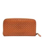 Pre-owned Leather wallets Bottega Veneta Vintage , Orange , Dames