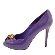 Pre-owned Leather heels Alexander McQueen Pre-owned , Purple , Dames