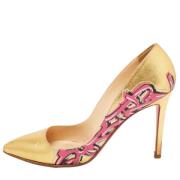 Pre-owned Leather heels Christian Louboutin Pre-owned , Yellow , Dames