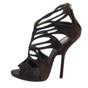 Pre-owned Suede sandals Giuseppe Zanotti Pre-owned , Black , Dames