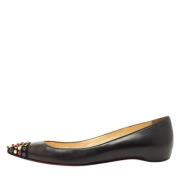 Pre-owned Leather flats Christian Louboutin Pre-owned , Black , Dames