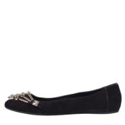 Pre-owned Suede flats Gucci Vintage , Black , Dames