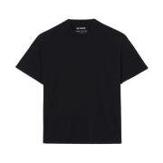 Zwarte katoenen T-shirt met strijklogos Sunnei , Black , Unisex