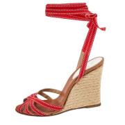 Pre-owned Fabric sandals Christian Louboutin Pre-owned , Red , Dames