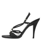 Pre-owned Satin sandals Gucci Vintage , Black , Dames