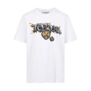 T-shirt met cartoonafbeeldingen en logo Iceberg , White , Heren