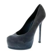 Pre-owned Suede heels Yves Saint Laurent Vintage , Blue , Dames