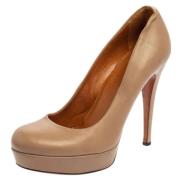 Pre-owned Leather heels Gucci Vintage , Beige , Dames