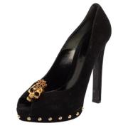 Pre-owned Suede heels Alexander McQueen Pre-owned , Black , Dames