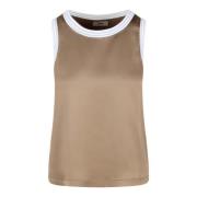 Relaxed Fit Satijnen Top Herno , Brown , Dames
