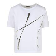 Jersey T-shirt met gelamineerde print Herno , White , Dames