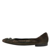 Pre-owned Suede flats Chanel Vintage , Gray , Dames