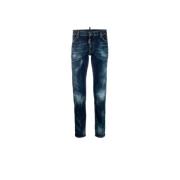 Slim Fit Jeans met Canada Vlag Patch Dsquared2 , Blue , Heren
