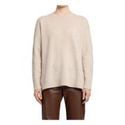 Beige Vicini Trui met Kabelgebreide Mouwen Max Mara , Beige , Dames