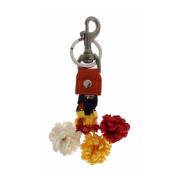 Multicolor Sicily Raffia Leren Sleutelhanger Dolce & Gabbana , Red , D...