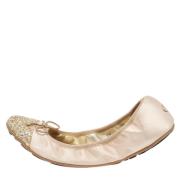 Pre-owned Satin flats Jimmy Choo Pre-owned , Beige , Dames