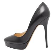 Pre-owned Leather heels Jimmy Choo Pre-owned , Black , Dames