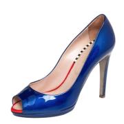 Pre-owned Leather heels Sergio Rossi Pre-owned , Blue , Dames