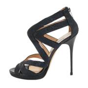 Pre-owned Leather sandals Jimmy Choo Pre-owned , Black , Dames