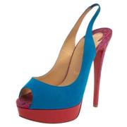 Pre-owned Fabric heels Christian Louboutin Pre-owned , Blue , Dames