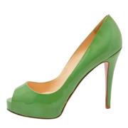 Pre-owned Leather heels Christian Louboutin Pre-owned , Green , Dames