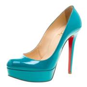 Pre-owned Leather heels Christian Louboutin Pre-owned , Green , Dames